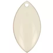 Metal and epoxy resin navettes 19x10 mm Cream x 8