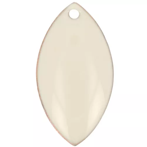 Metal and epoxy resin navettes 19x10 mm Cream x 8