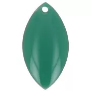 Metal and epoxy resin navettes 19x10 mm emerald green x 8