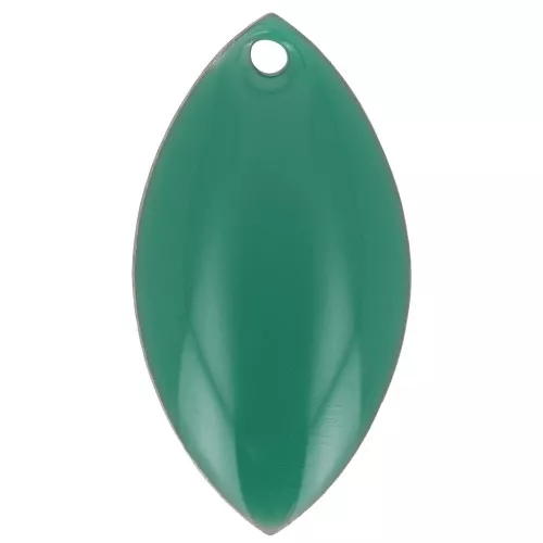 Metal and epoxy resin navettes 19x10 mm emerald green x 8