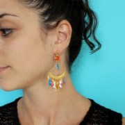 Metal and epoxy resin navettes 19x10 mm Coral Pink x 8