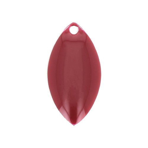 Metal and epoxy resin navettes 19x10 mm - Dark red x8