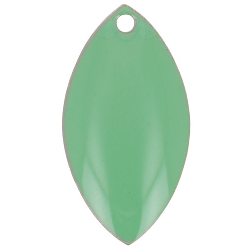 Metal and epoxy resin navettes 19x10 mm Mint x 8
