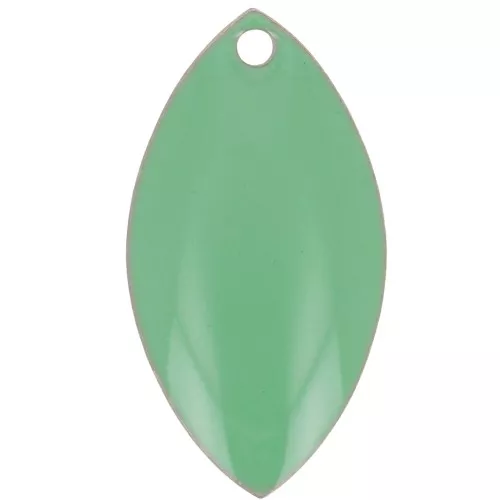 Metal and epoxy resin navettes 19x10 mm Mint x 8