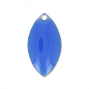 Metal and epoxy resin navettes 19x10 mm Electric Blue x 8