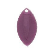 Metal and epoxy resin navettes 19x10 mm Plum x 8