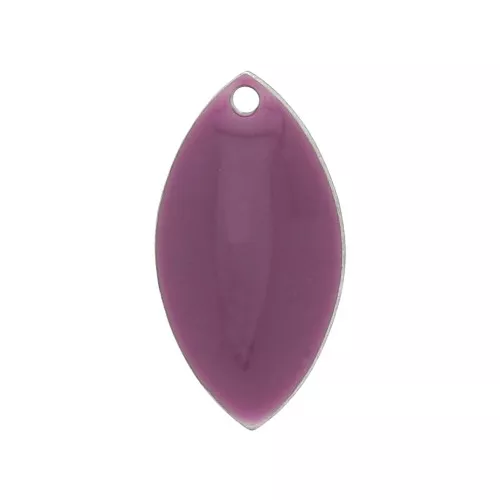 Metal and epoxy resin navettes 19x10 mm Plum x 8