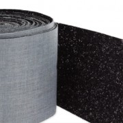 Fancy Glitter ribbon caviar style 10 cm Black x10 cm|raw }}