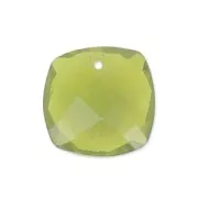Square faceted pendant 10 mm imitation gem - Hydro Tourmaline Olivine x1