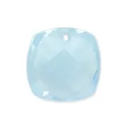 Square faceted pendant 10 mm imitation gem - Hydro Blue Topaz x1