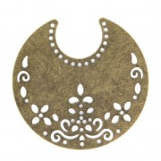 Light filigree iron moon pendants 50.5x48 mm Bronze Tone x2