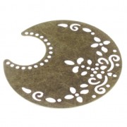 Light filigree iron moon pendants 50.5x48 mm Bronze Tone x2