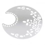 Light filigree iron moon pendants 50.5x48 mm Silver Tone x2