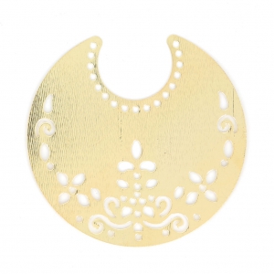 Light filigree iron moon pendants 50.5x48 mm Gold Tone x2