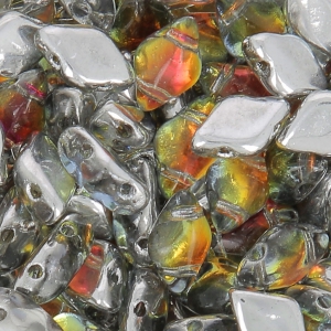 Czech Glass beads Gemduo 2 holes 8x5 mm Crystal Tequila Backlit x10g