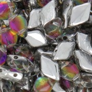 Czech Glass beads Gemduo 2 holes 8x5 mm Crystal Purple Haze Backlit x10g|raw }}