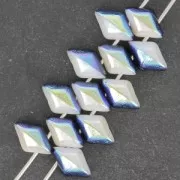 Czech Glass beads Gemduo 2 holes 8x5 mm Crystal Backlit x10g