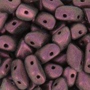 Czech Glass beads Gemduo 2 holes 8x5 mm Dark Amethyst Metallic Mat x10g|raw }}