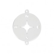 925 Sterling silver Compas Rose spacer 2 loops 21x17 mm x1|raw }}