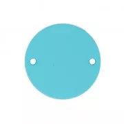 2-hole round spacer covered with rubber 18 mm Turquoise x1