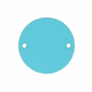 2-hole round spacer covered with rubber 18 mm Turquoise x1