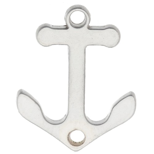 Spacers 2 rings Anchor 12.5x10 mm - 925 Sterling Silver x1