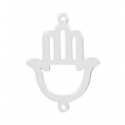 925 Sterling silver Hamsa hand connector 2 loops 20x15 mm x1