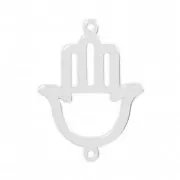 925 Sterling silver Hamsa hand connector 2 loops 20x15 mm x1