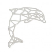 925 Sterling Silver Origami spacer / pendant 33.80x27.30 mm Dolphin x1|raw }}