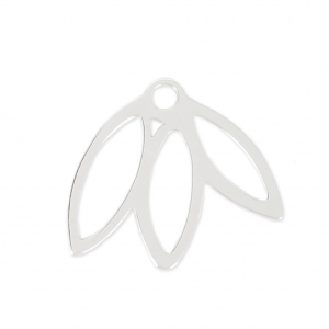925 Sterling silver 3 leaves pendant 17x15 mm x1