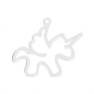 925 Sterling Silver Unicorn Charm 16.2 mm x1