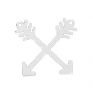 925 Sterling silver arrows spacer/pendant 2 loops 19x17 mm x1