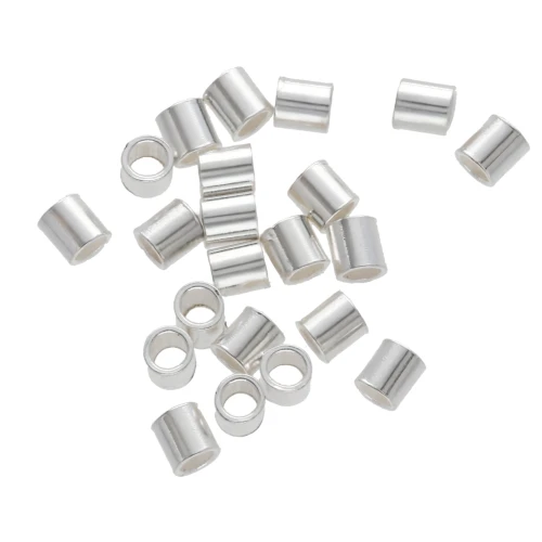 925 Sterling Silver Crimp tubes 2x2 mm x50