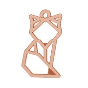 925 Sterling Silver origami fox 17 mm Rose Gold Tone x1|raw }}