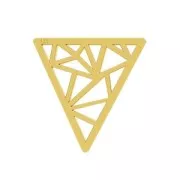 925 Sterling Silver Triangle pendant/spacer 15 mm fine Gold plated x1