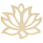 Pendant / Spacer Lotus flower 12 mm - 925 Sterling Silver Fine gold plated x1