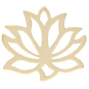 Pendant / Spacer Lotus flower 12 mm - 925 Sterling Silver Fine gold plated x1