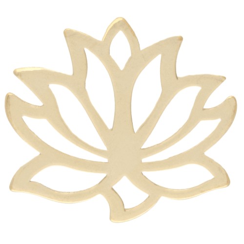 Pendant / Spacer Lotus flower 12 mm - 925 Sterling Silver Fine gold plated x1