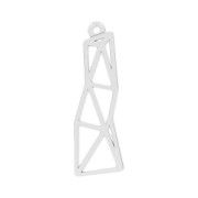 925 Sterling Silver origami rectangle 23.4 mm x1