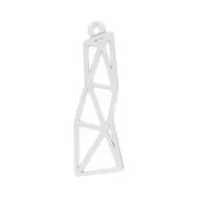 925 Sterling Silver origami rectangle 23.4 mm x1