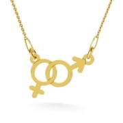 925 Sterling Silver spacer 2 loops symbol Girl/Boy 10.5x18.3 mm x1