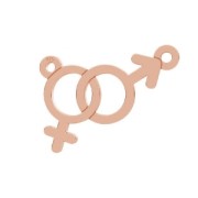 925 Sterling Silver spacer 2 loops symbol Girl/Boy 10.5x18.3 mm Rose Gold Tone x1|raw }}