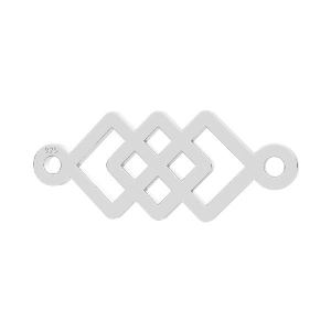 925 Sterling Silver spacer 2 loops 3 squares 17x6.5 mm x1