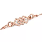 925 Sterling Silver spacer 2 loops 3 squares 17x6.5 mm x1