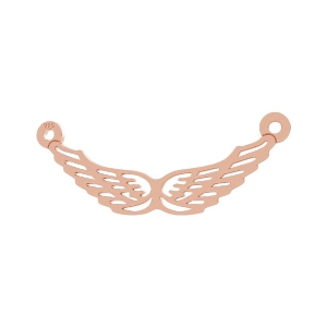 925 Sterling Silver spacer 2 loops wings 25.5x9.5 mm Rose Gold Tone rx1