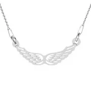 925 Sterling Silver spacer 2 loops wings 25.5x9.5 mm Rose Gold Tone rx1