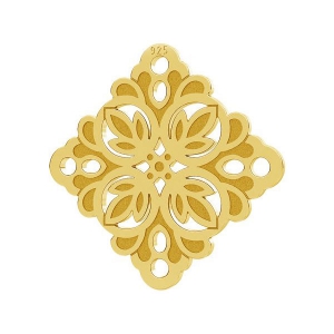925 Sterling Silver Pendant/Spacer mandalas 12 mm Gold Tone plated x1