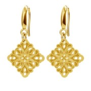 925 Sterling Silver Pendant/Spacer mandalas 12 mm Gold Tone plated x1