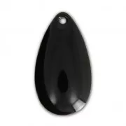 Metal epoxy resin sequins drop shape 21x11.5 mm Black x 8