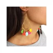 Metal epoxy resin sequins drop shape 21x11.5 mm Terracotta x 8